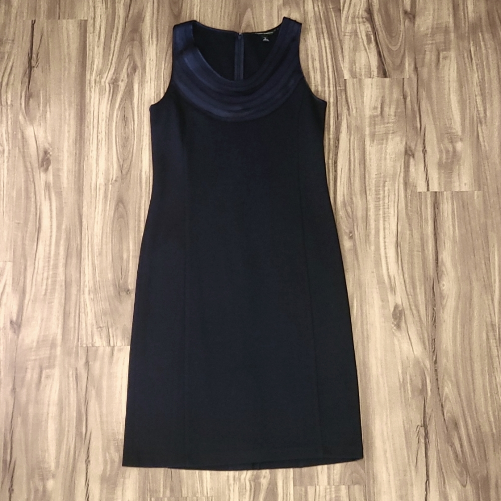 Vintage Womens Banana Republic Black Sleveless Sheath Dress Size 6 Tall